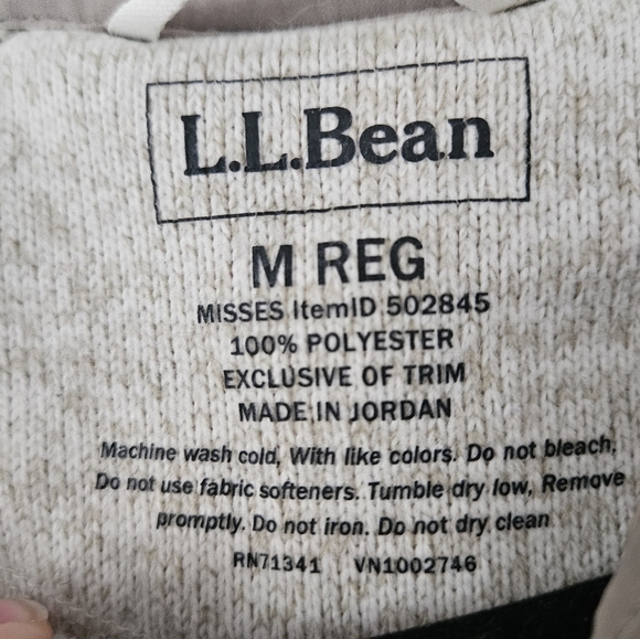 L.L. Bean Cozy Gray and Red Crew Neck Sweater - Picture 4 of 5